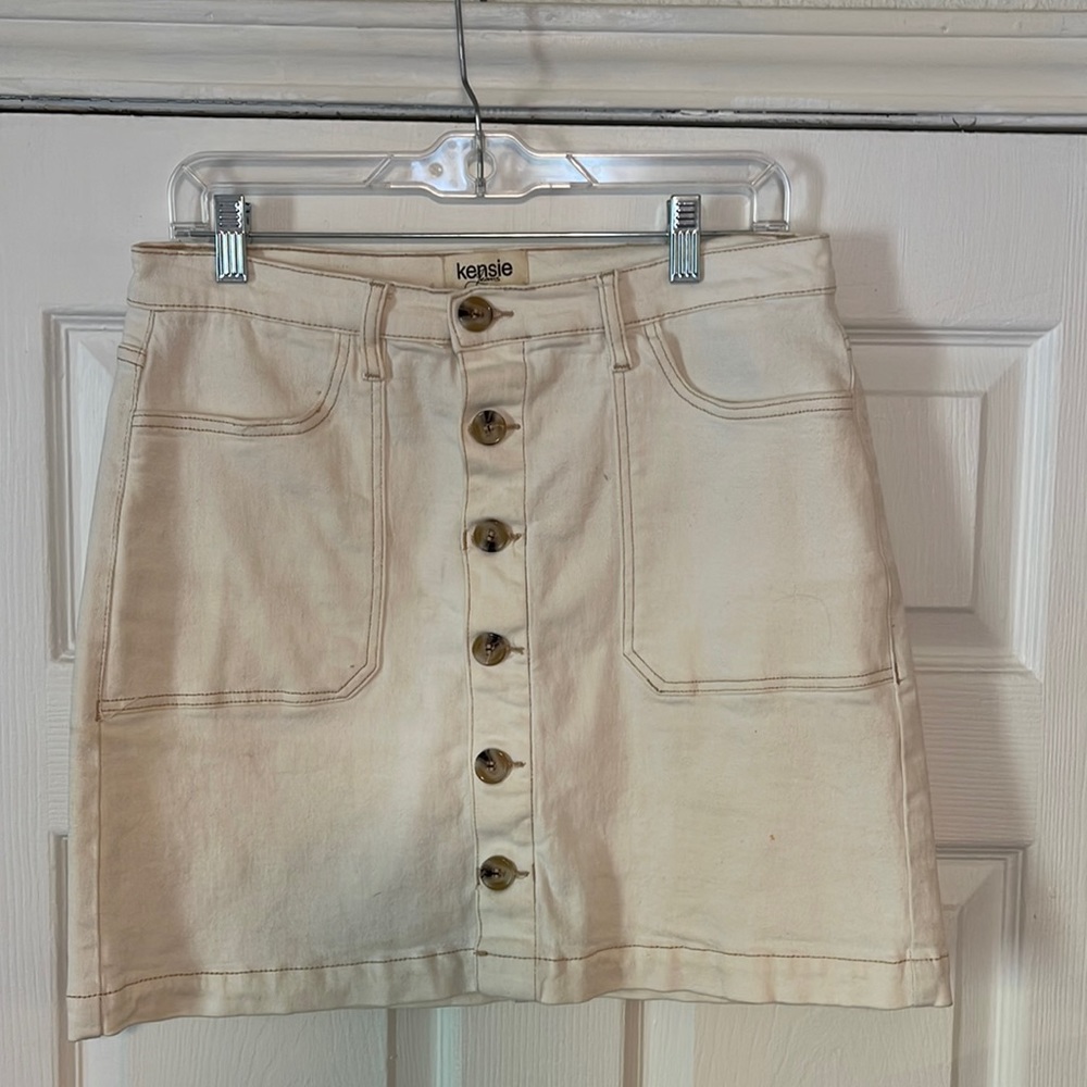 Kensie Jeans White Denim Shirt